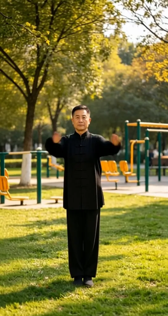 养生拳一起开练/五步拳 - 主图（AI艺术作品）