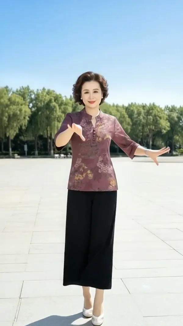 姐妹们一起跳减压广场舞 - 主图（AI艺术作品）
