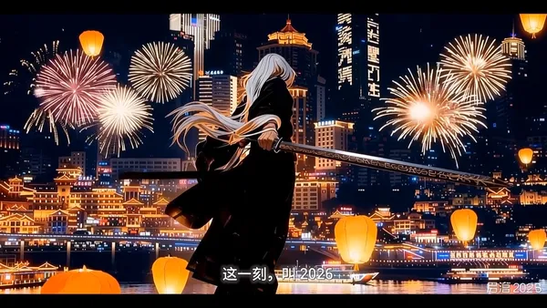 🔥天上开花|烟花绽放|帅气转场🌹 - 主图(AI艺术作品)