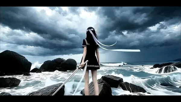 🔥氛围感丝滑转场，其实雨也没多大｜上传女生照片get同款 - C作品