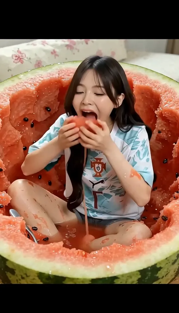 夏天我就这样吃西瓜🍉🍉 - 主图（AI艺术作品）