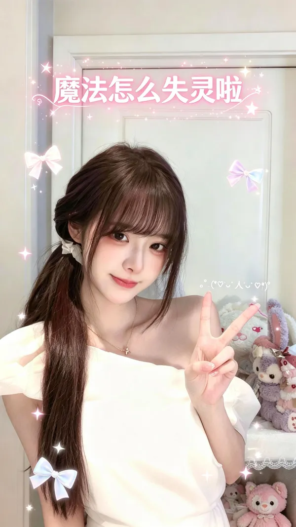 甜妹手势舞💗魔法失灵啦|包甜的 - 主图（AI艺术作品）