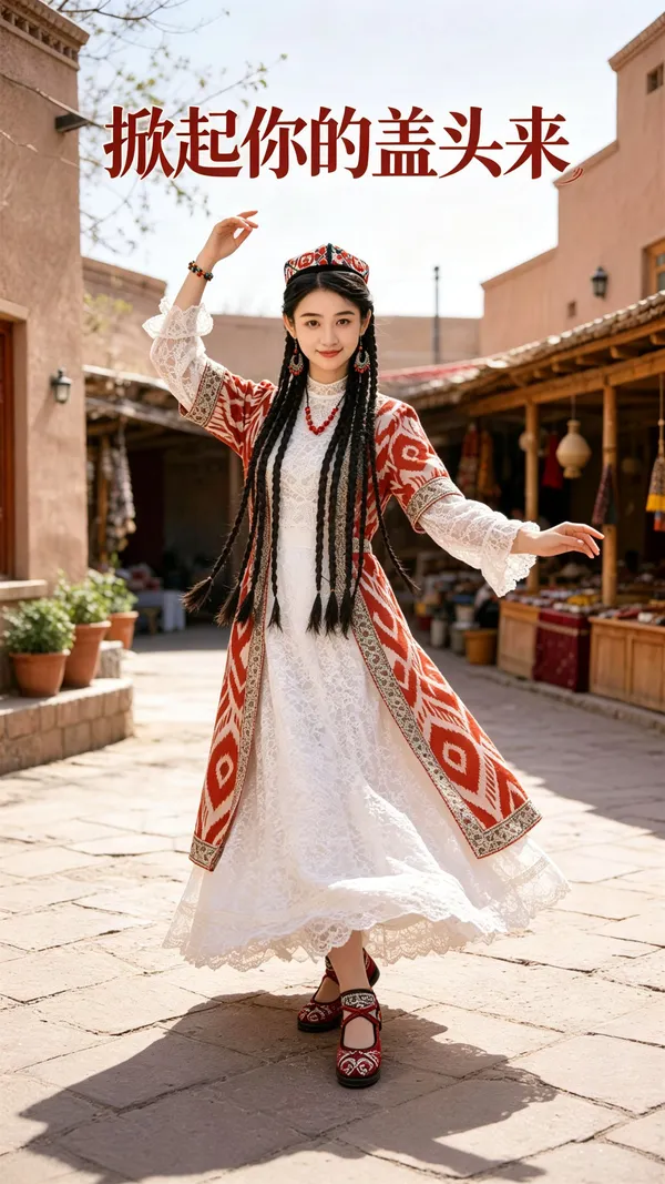 维吾尔民族舞👛掀起你的盖头来 - 主图（AI艺术作品）