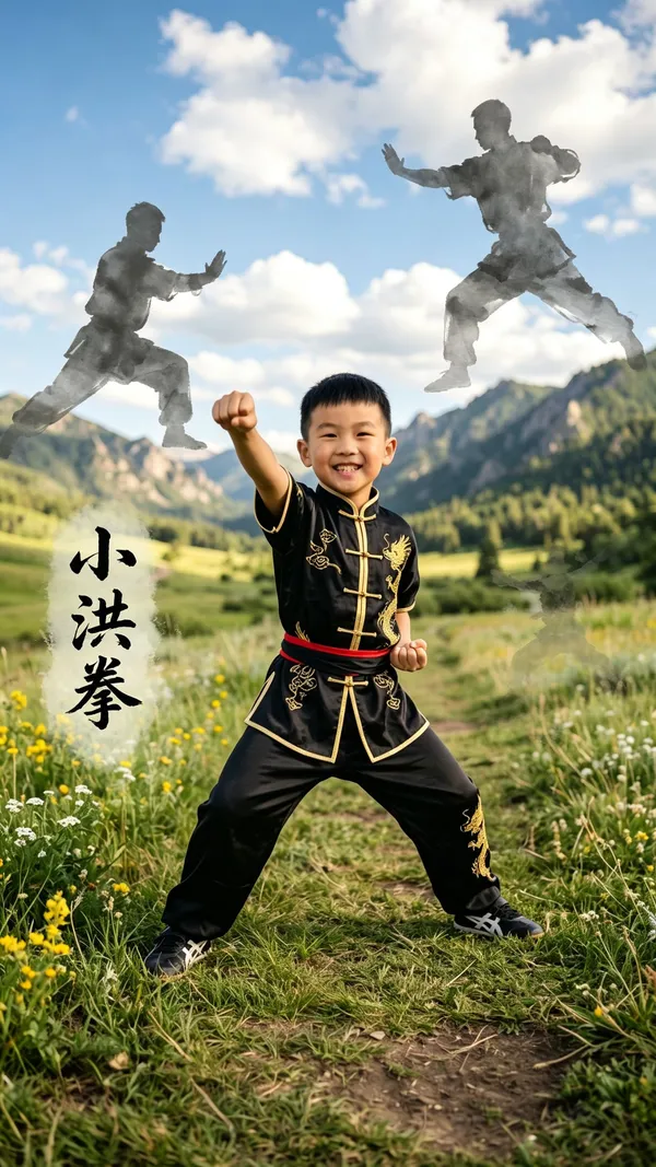 动作模仿🔥二十四式小洪拳 - 主图（AI艺术作品）