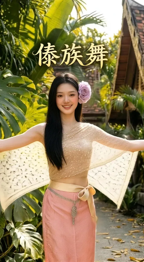 傣族舞🔥泼水节氛围感舞蹈|一键跳同款 - 主图（AI艺术作品）