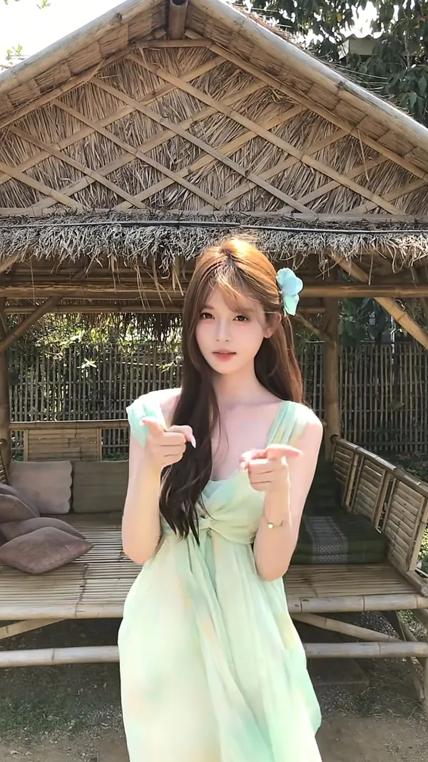 甜妹出游必跳手势舞❤️一键跳同款 - 主图（AI艺术作品）