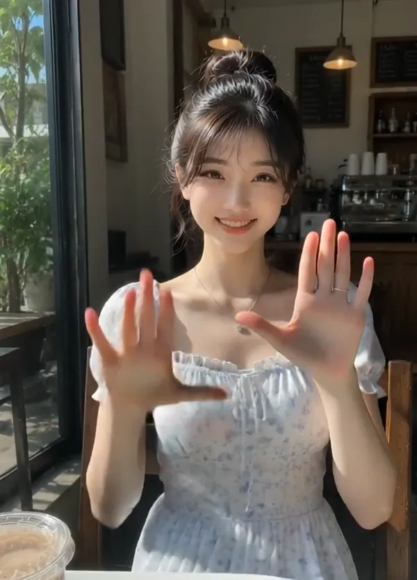 🔥甜妹手势舞丨鱼子摇 - 主图(AI艺术作品)