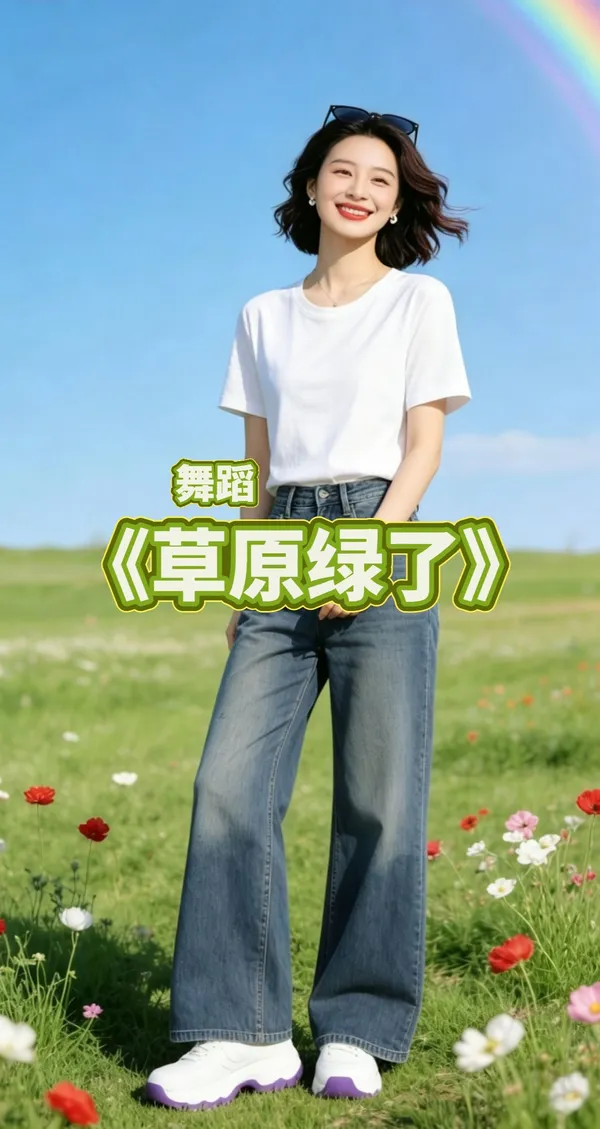 热门舞蹈《草原绿了》 - 主图（AI艺术作品）
