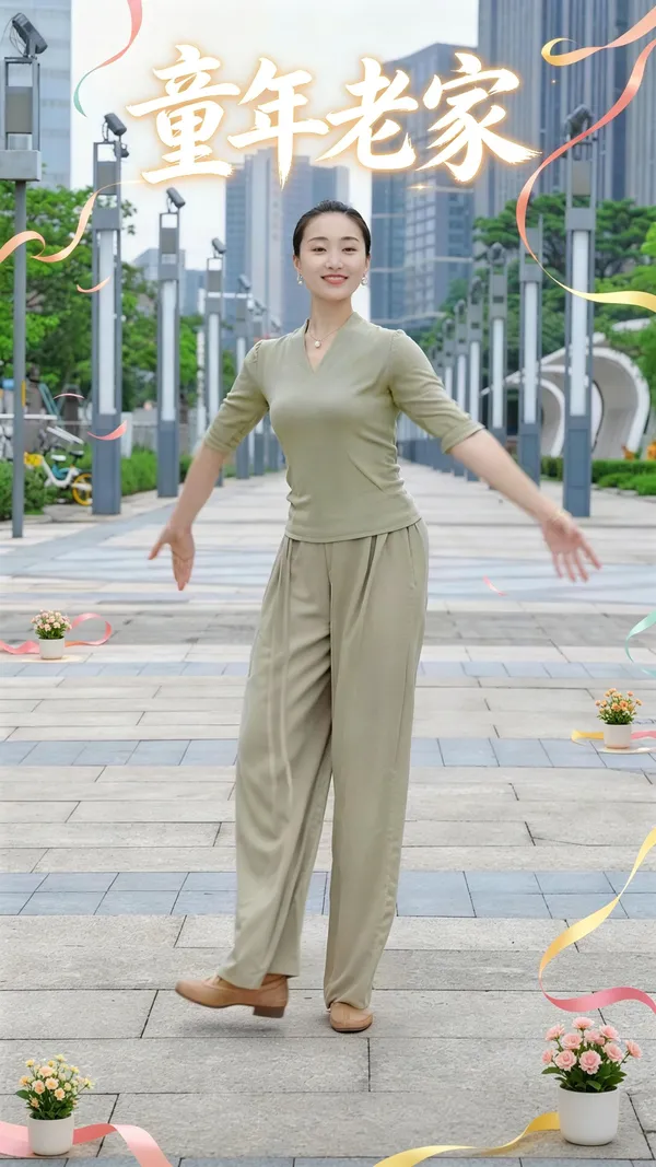 热门广场舞🔥《童年老家》 - 主图(AI艺术作品)