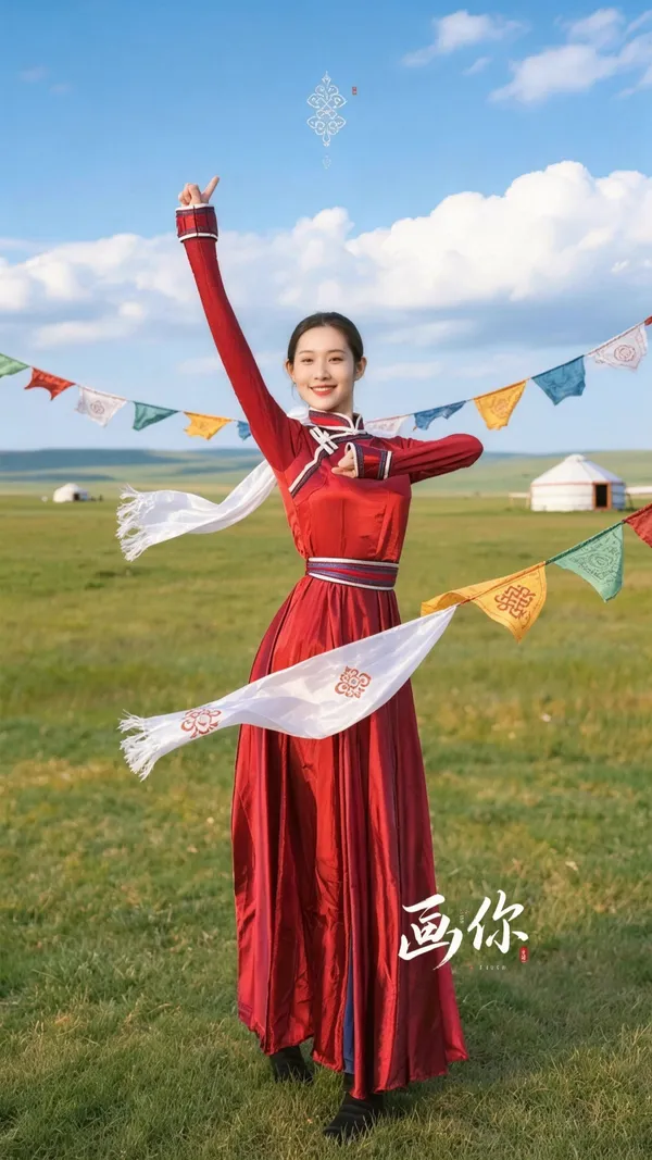 藏族广场舞🔥《画你》|上传照片跳同款 - 主图(AI艺术作品)