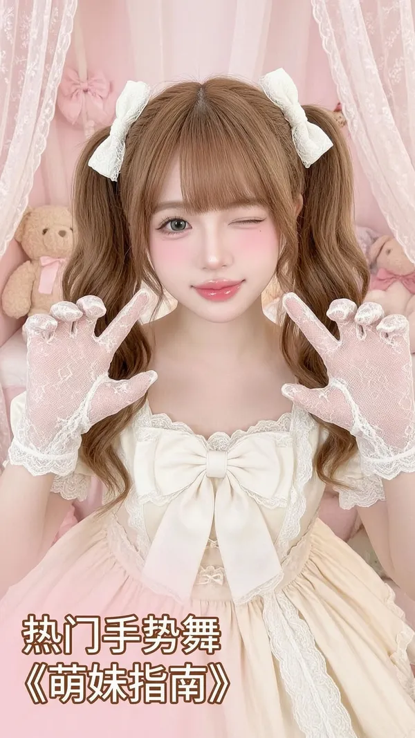 🔥 热门手势舞《萌妹指南》 - 主图(AI艺术作品)