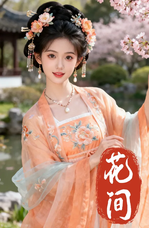 对口型🔥《花间》轻舞吟唱 - 主图（AI艺术作品）