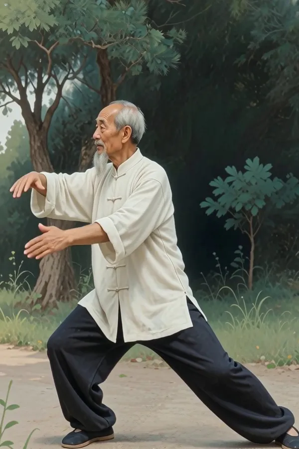 动作模仿|晨练太极拳 - 主图(AI艺术作品)