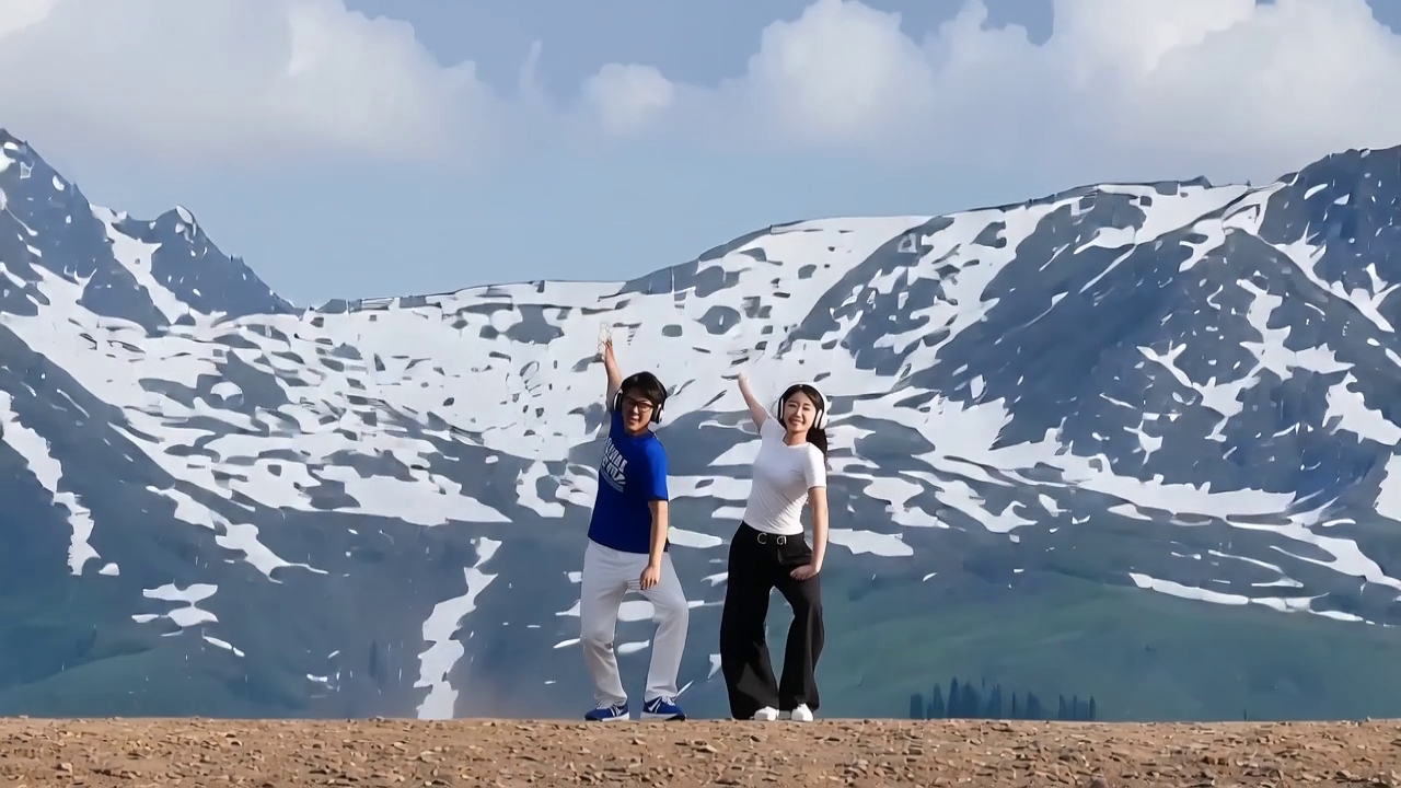 超火双人旱地拔葱跳舞 - 作品图1