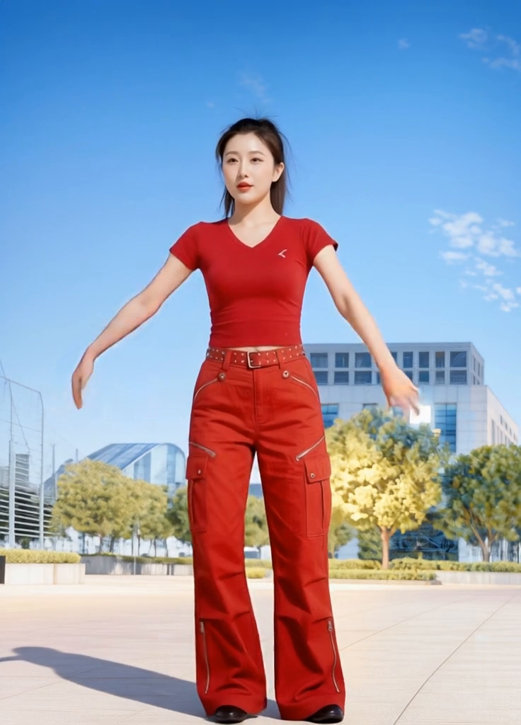 🔥全民跟跳的经典红歌舞蹈，北京的金山上 - 作品图1