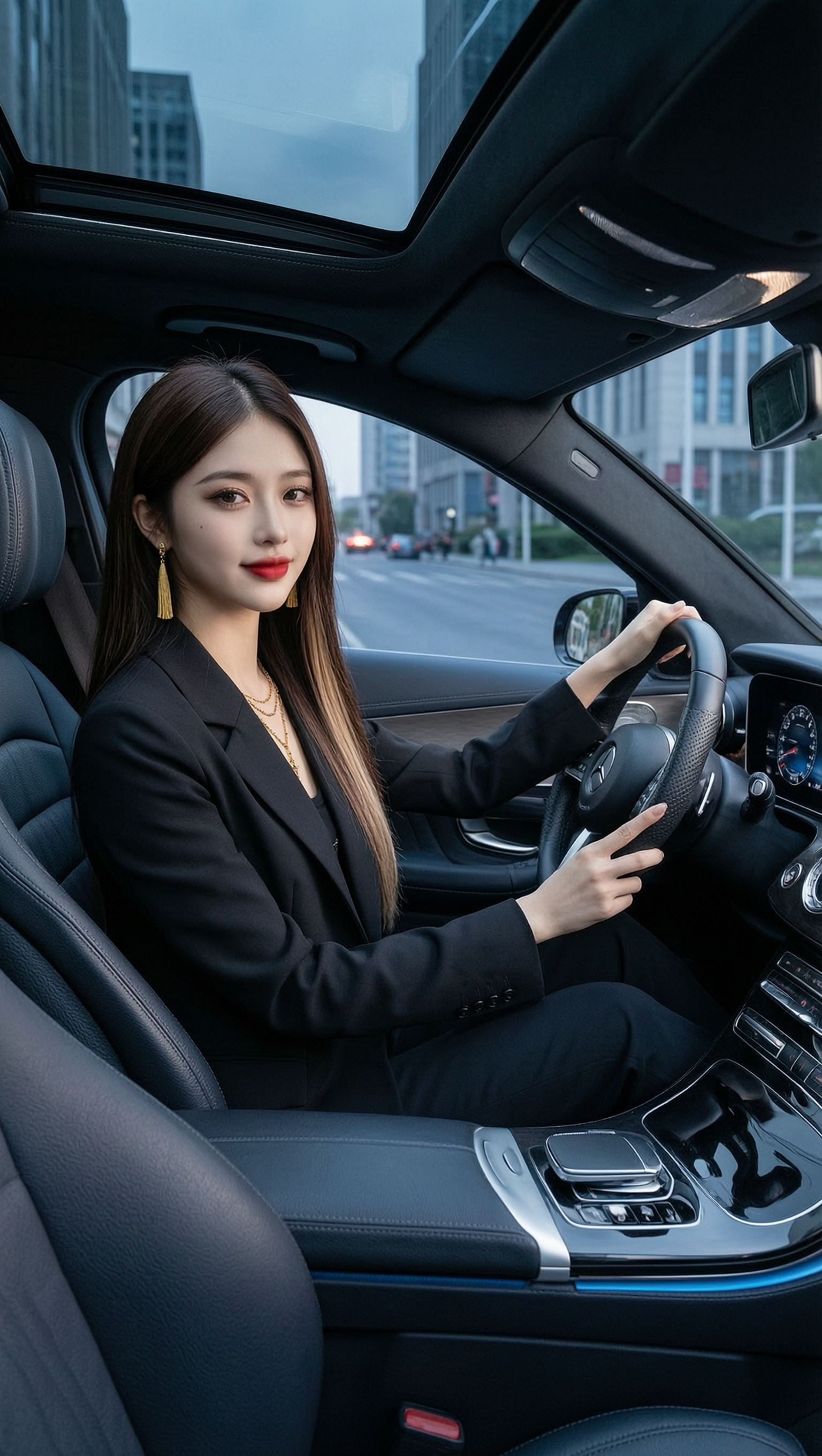 AI 开豪车的美女写真 | 导入照片即可生成同款 - 作品图1