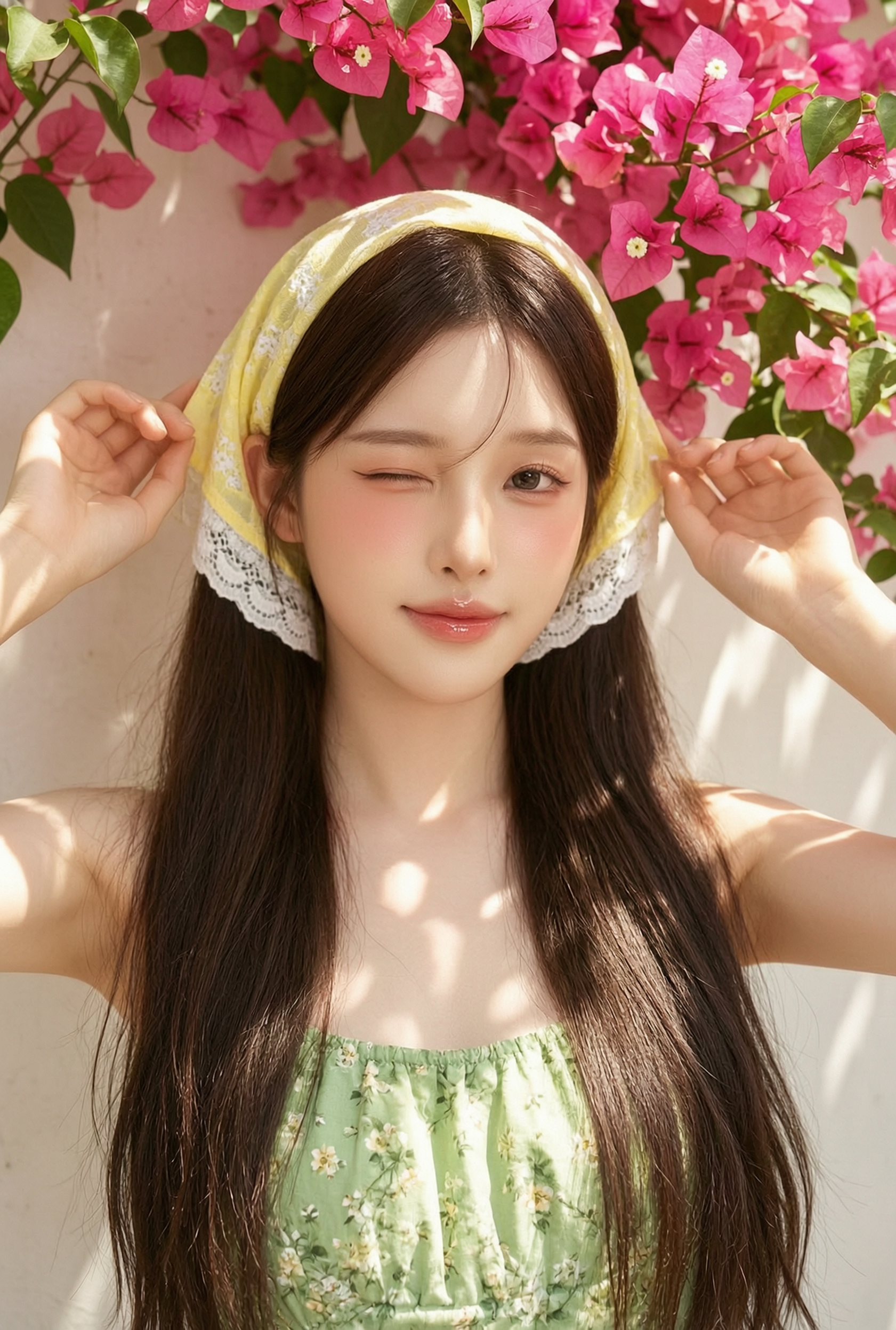 「韩系三角梅网感写真」 | 上传女生照片做同款 - 作品图1