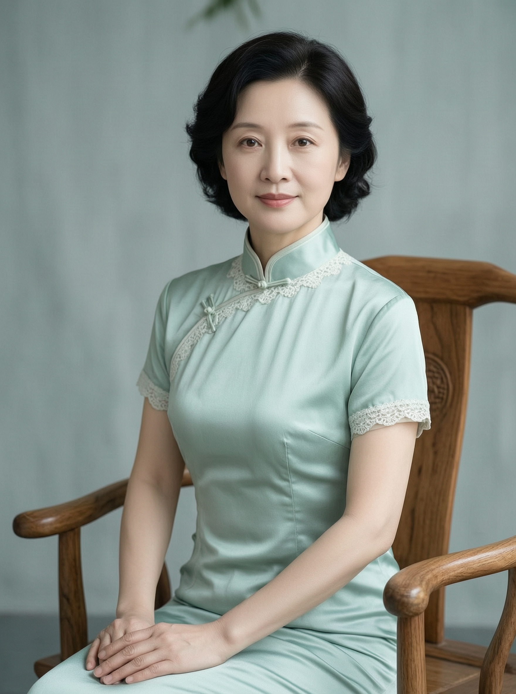 岁月不败优雅旗袍/中老年适配写真一键生成 - 作品图1