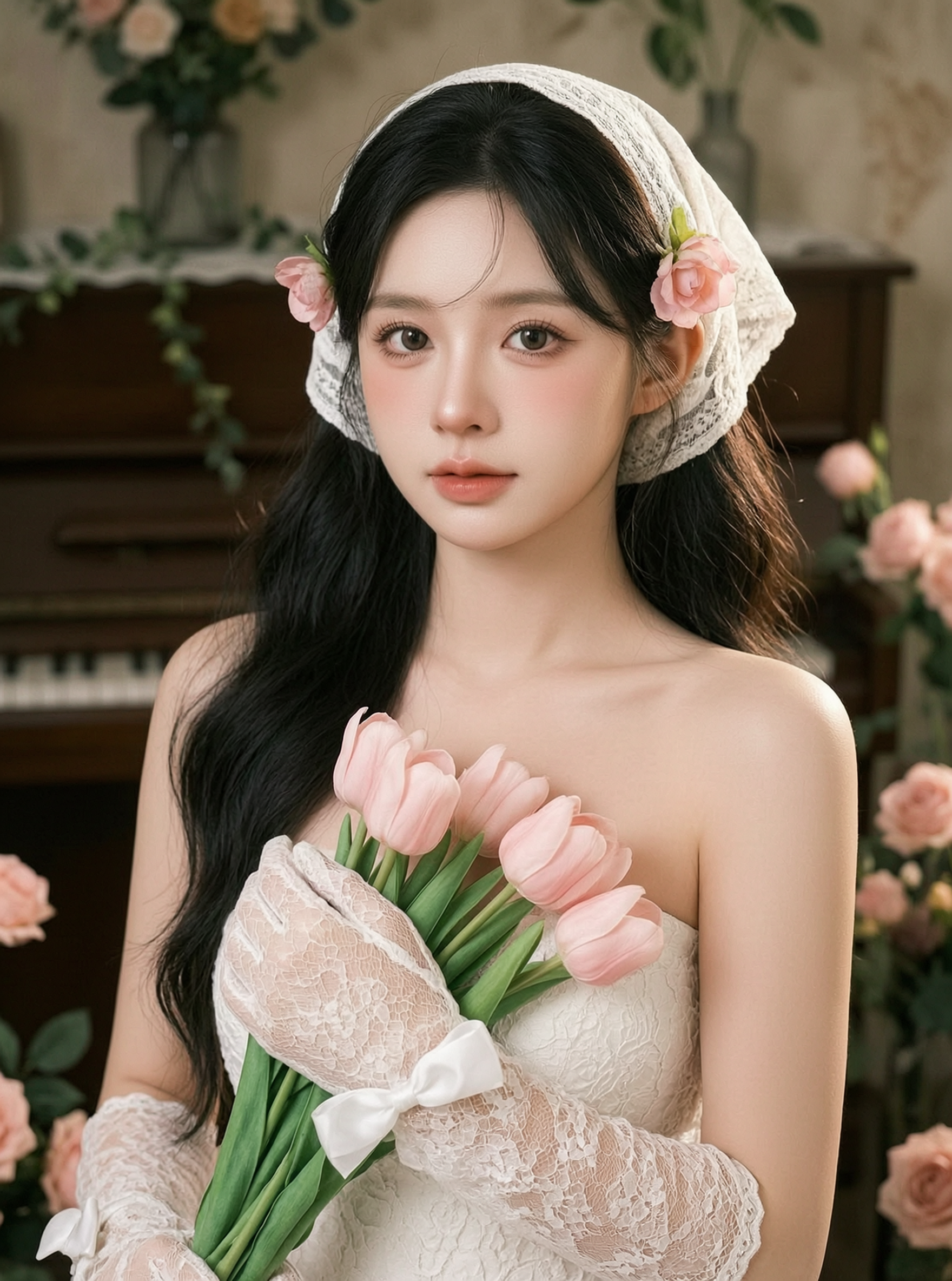 花房油画少女💐复古森系写真一键生成 - 作品图1