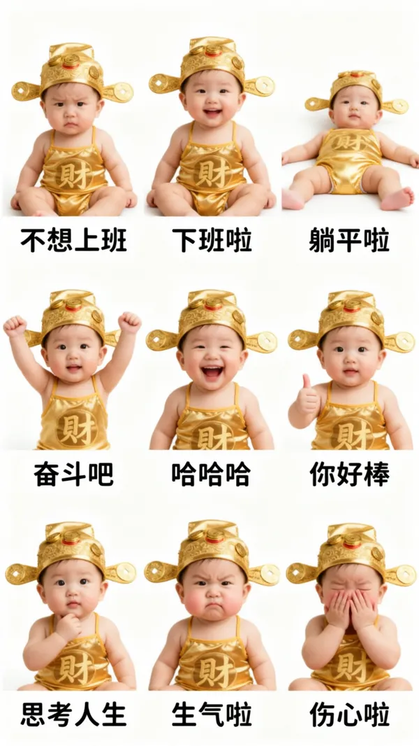 超萌超萌的表情包 - 主图（AI艺术作品）