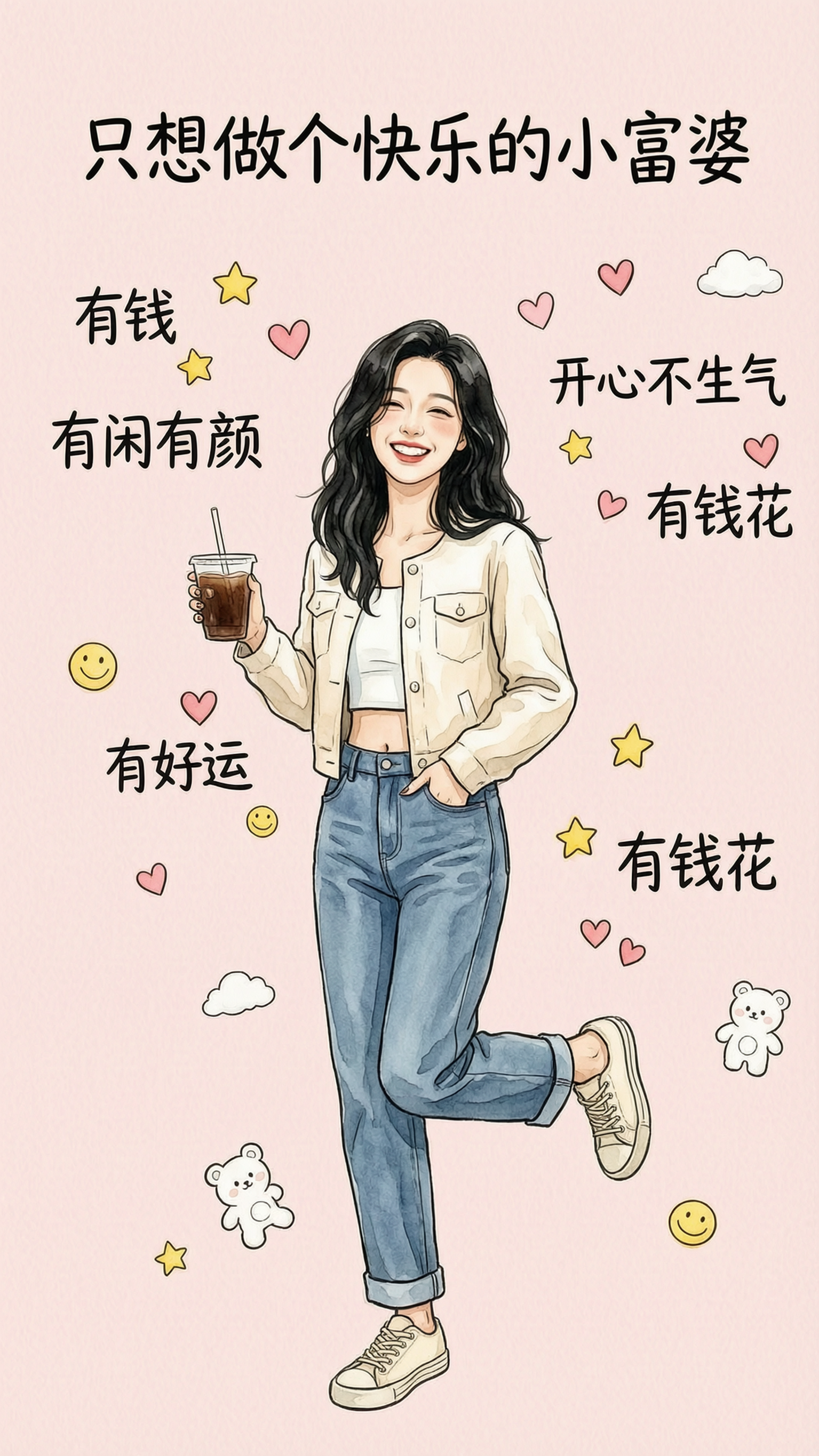 暴富开心水彩绘/一键拍同款 - 作品图1