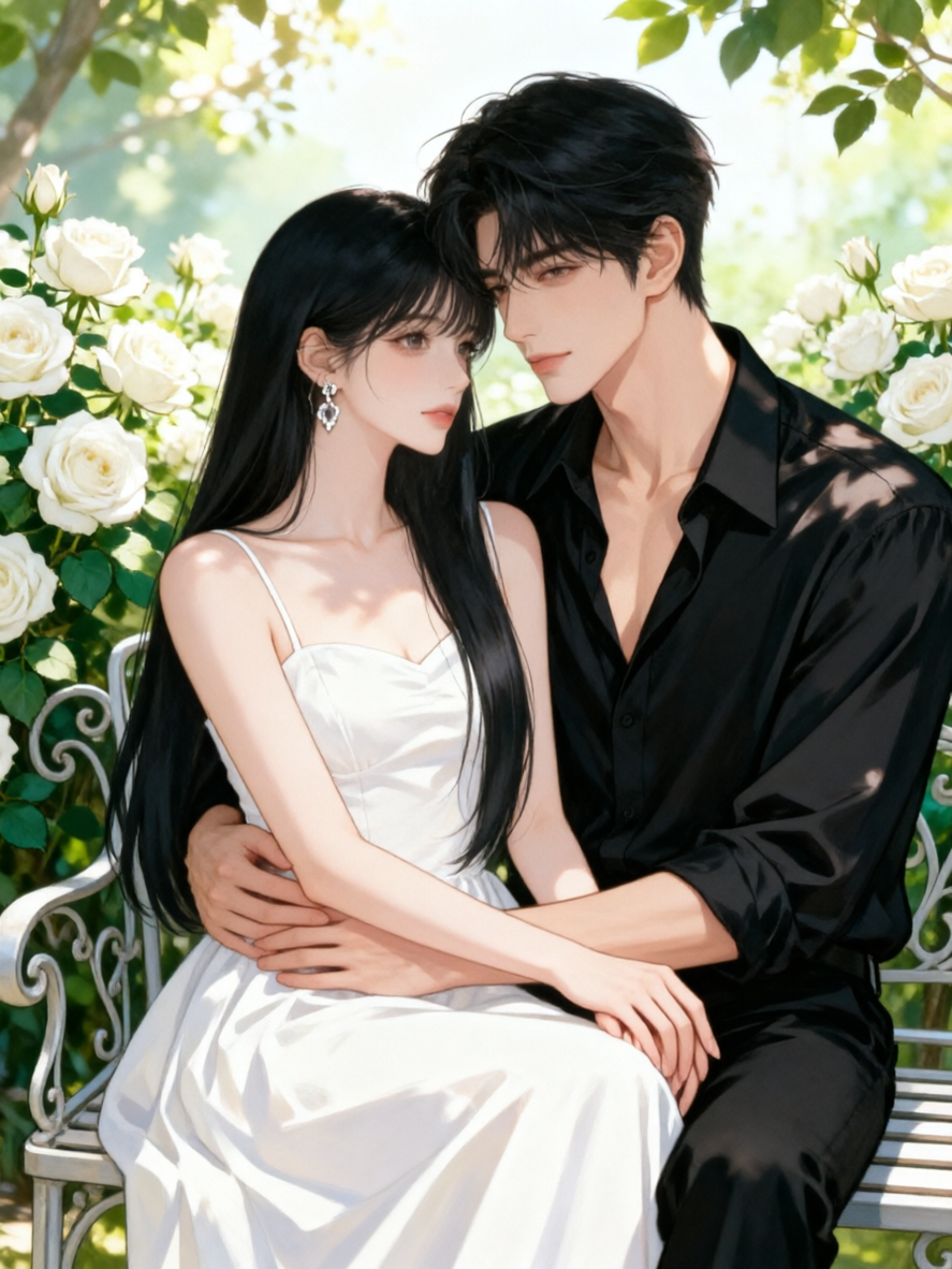 浪漫甜蜜的卡通情侣插画|一键剪同款 - 作品图2