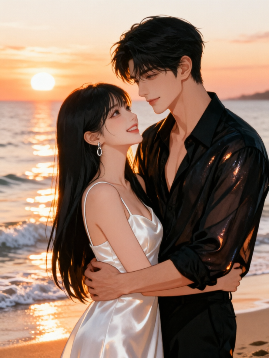 浪漫甜蜜的卡通情侣插画|一键剪同款 - 作品图3