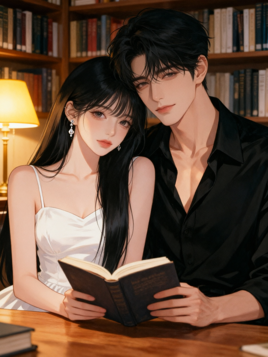 浪漫甜蜜的卡通情侣插画|一键剪同款 - 作品图4