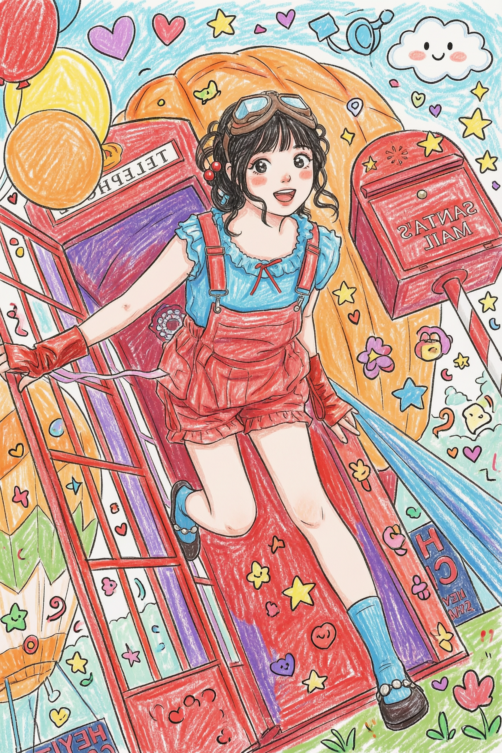 超萌蜡笔涂鸦插画风格照 - 作品图1