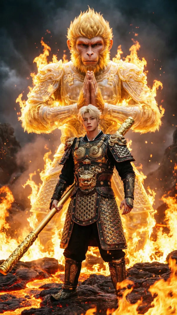 霸气侧漏的齐天大圣一键同款 - 主图（AI艺术作品）