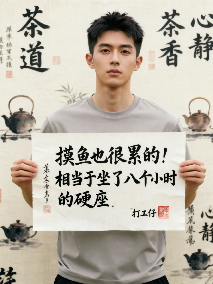 打工人摸鱼表情包🌸上传照片一键生成 - 作品图1