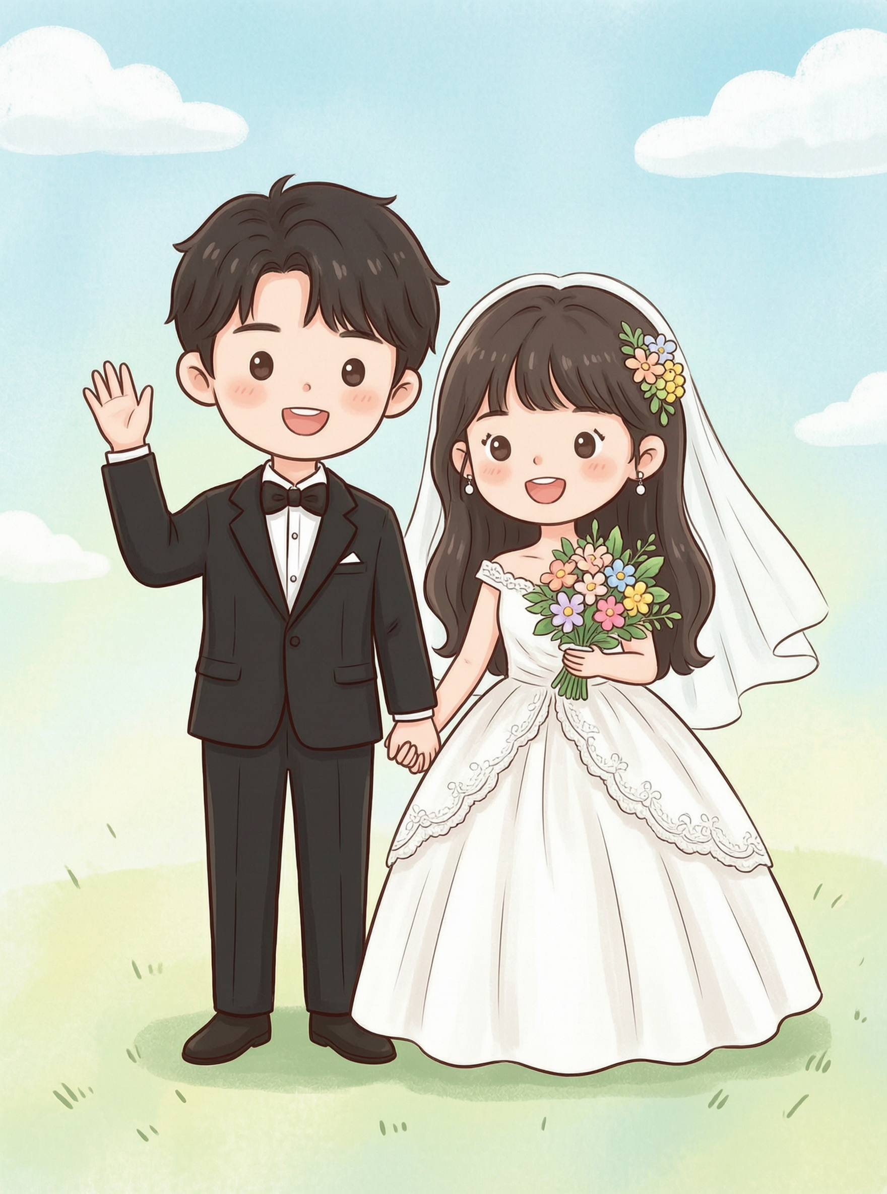 Q版结婚照|上传照片做同款 - 作品图1