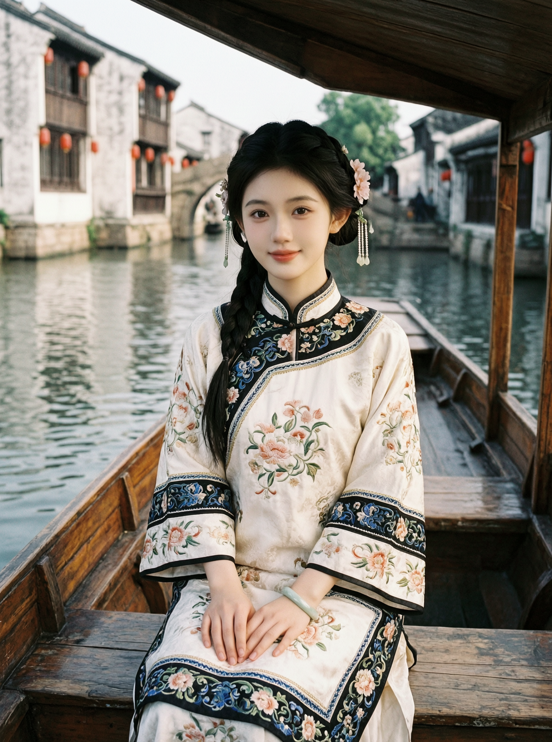 江南水乡清雅温婉国风写真｜上传女生照片得同款 - 作品图1