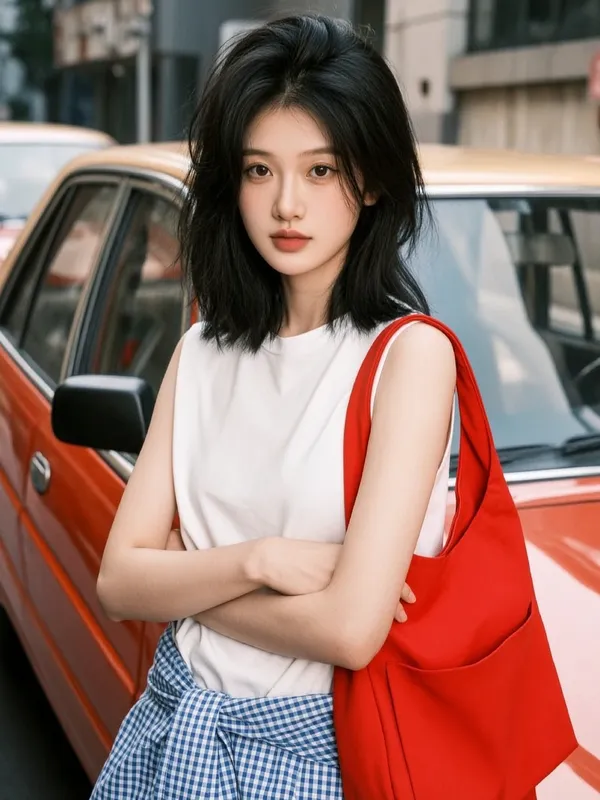 Wan2.7港风🎧短发胶片感女生写真|一键做同款 - 主图（AI艺术作品）