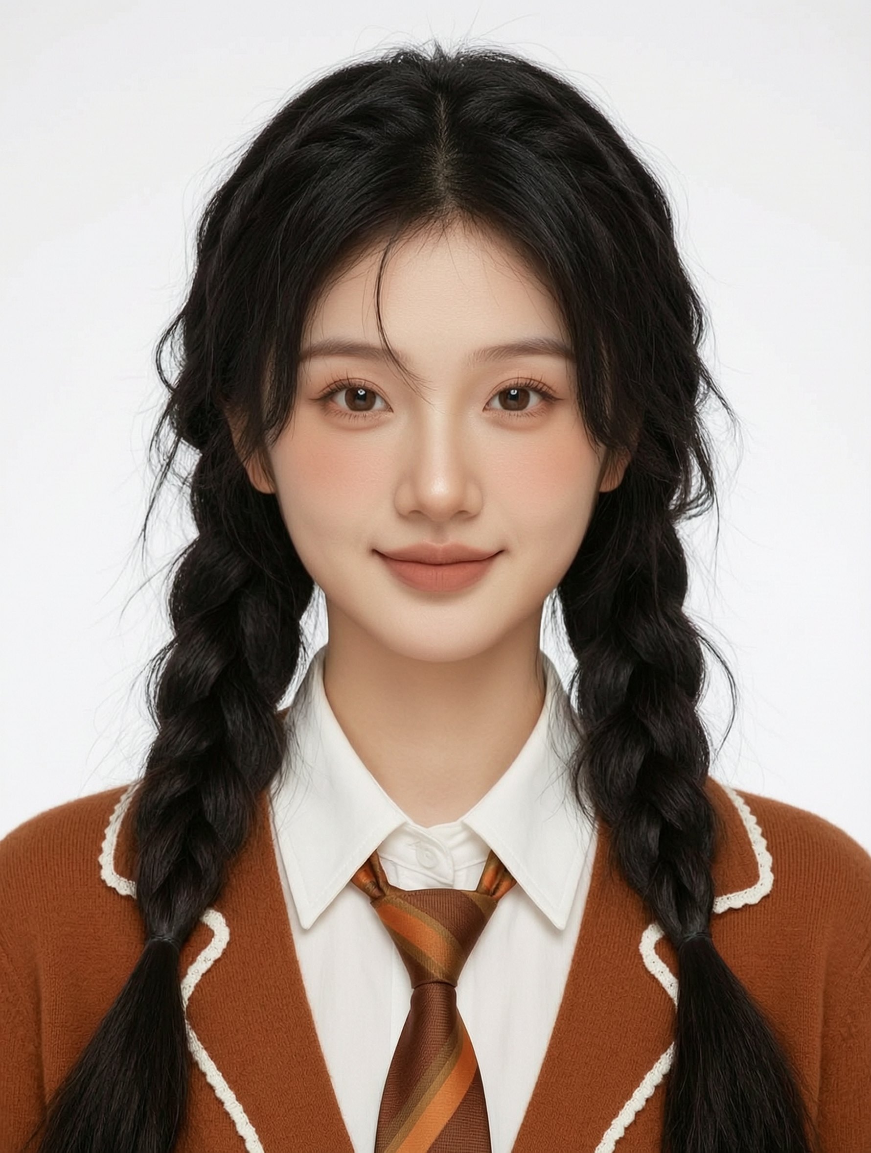 Wan2.7🤎棕调学院风女生写真 | 证件照拍同款 - 作品图1