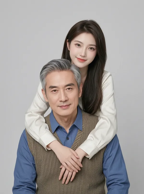 wan2.7简约温馨父女写真|上传照片做同款 - 主图(AI艺术作品)