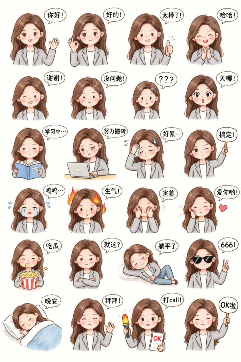 专属Q版职场卡通表情包 - 作品图1