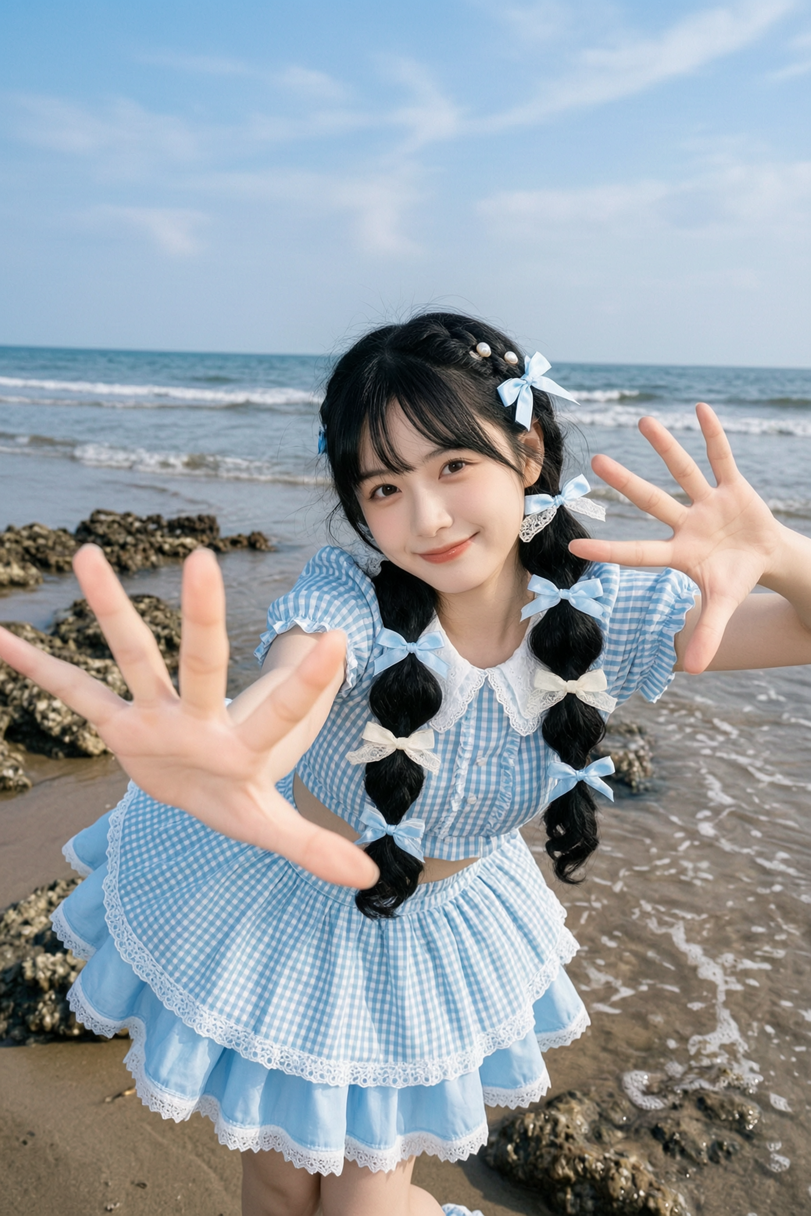 出游海边元气洛丽塔创意写真｜上传照片得同款 - 作品图1