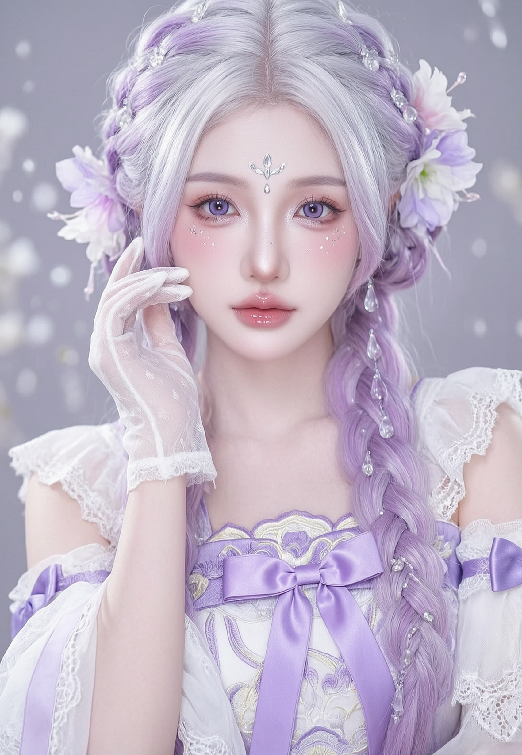 梦幻紫色系列妆造人像摄影 | 替换照片一键get同款造型 - 作品图1