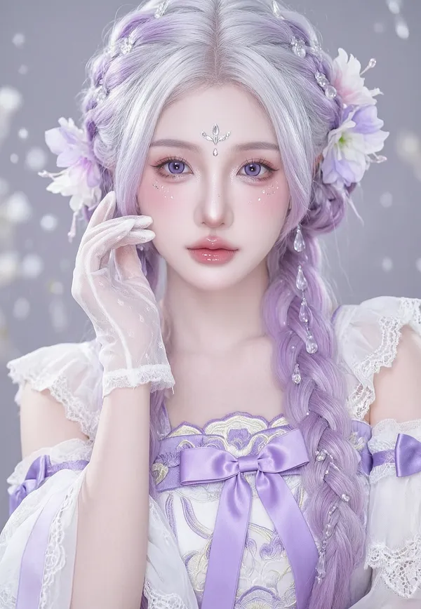 梦幻紫色系列妆造人像摄影 | 替换照片一键get同款造型 - C作品