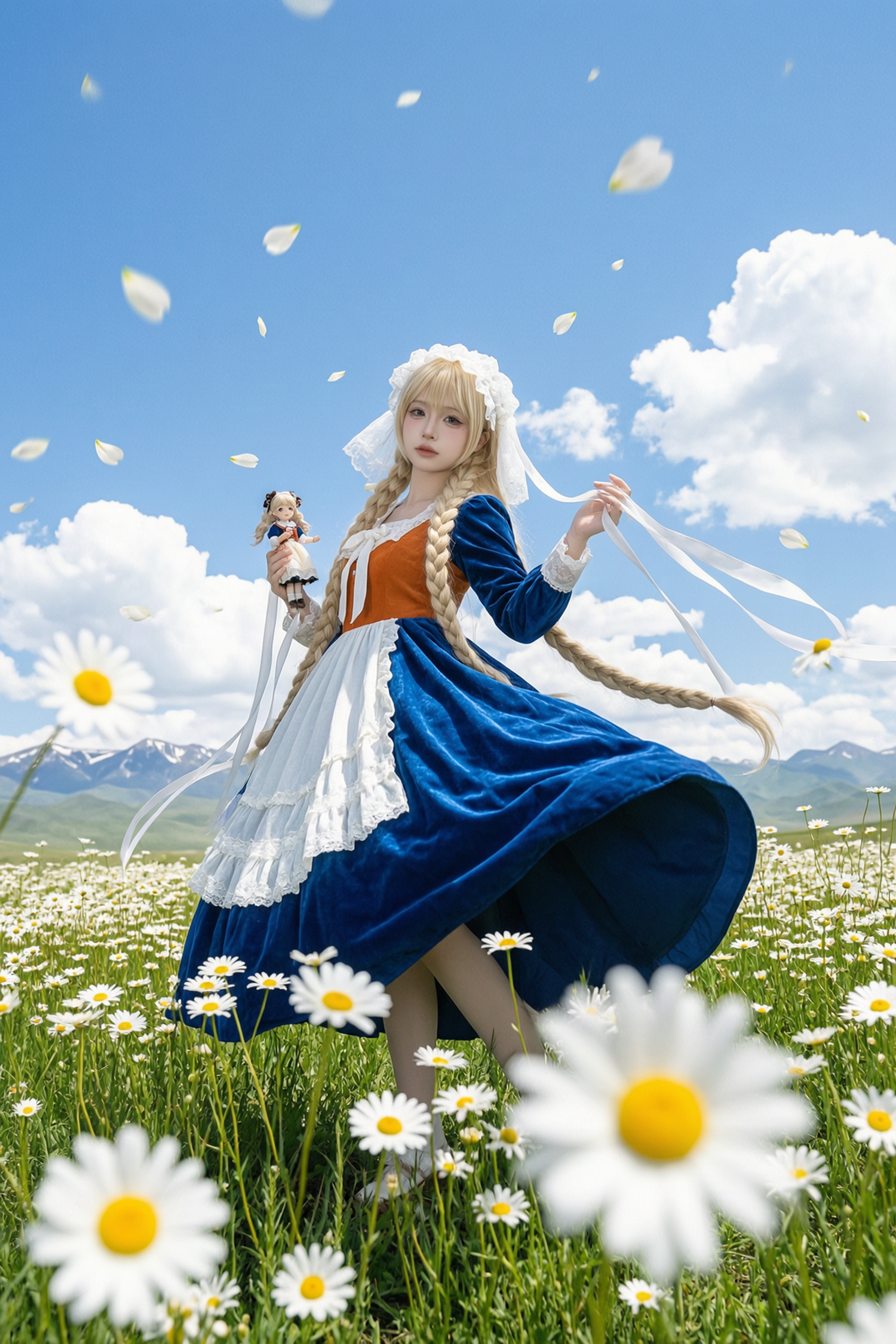 二次元唯美小雏菊花海写真 | 一键get同款 - 作品图1