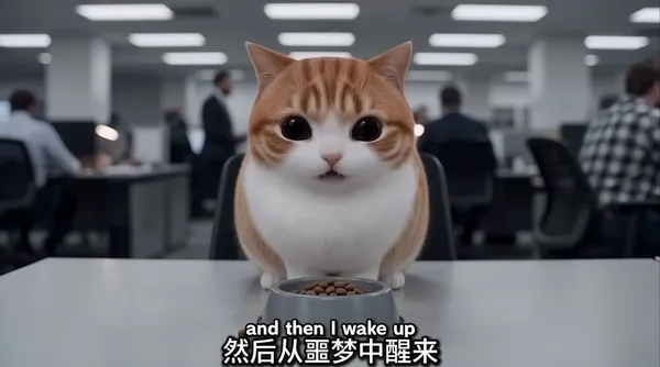 打工喵喵的一天 | 替换照片生同款 - 主图（AI艺术作品）