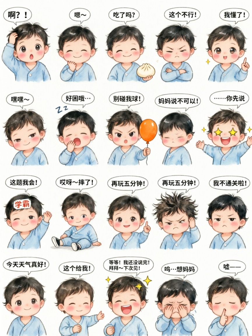 萌娃日常生活表情包 - 作品图4