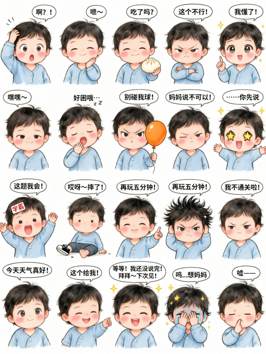 萌娃日常生活表情包 - 作品图2