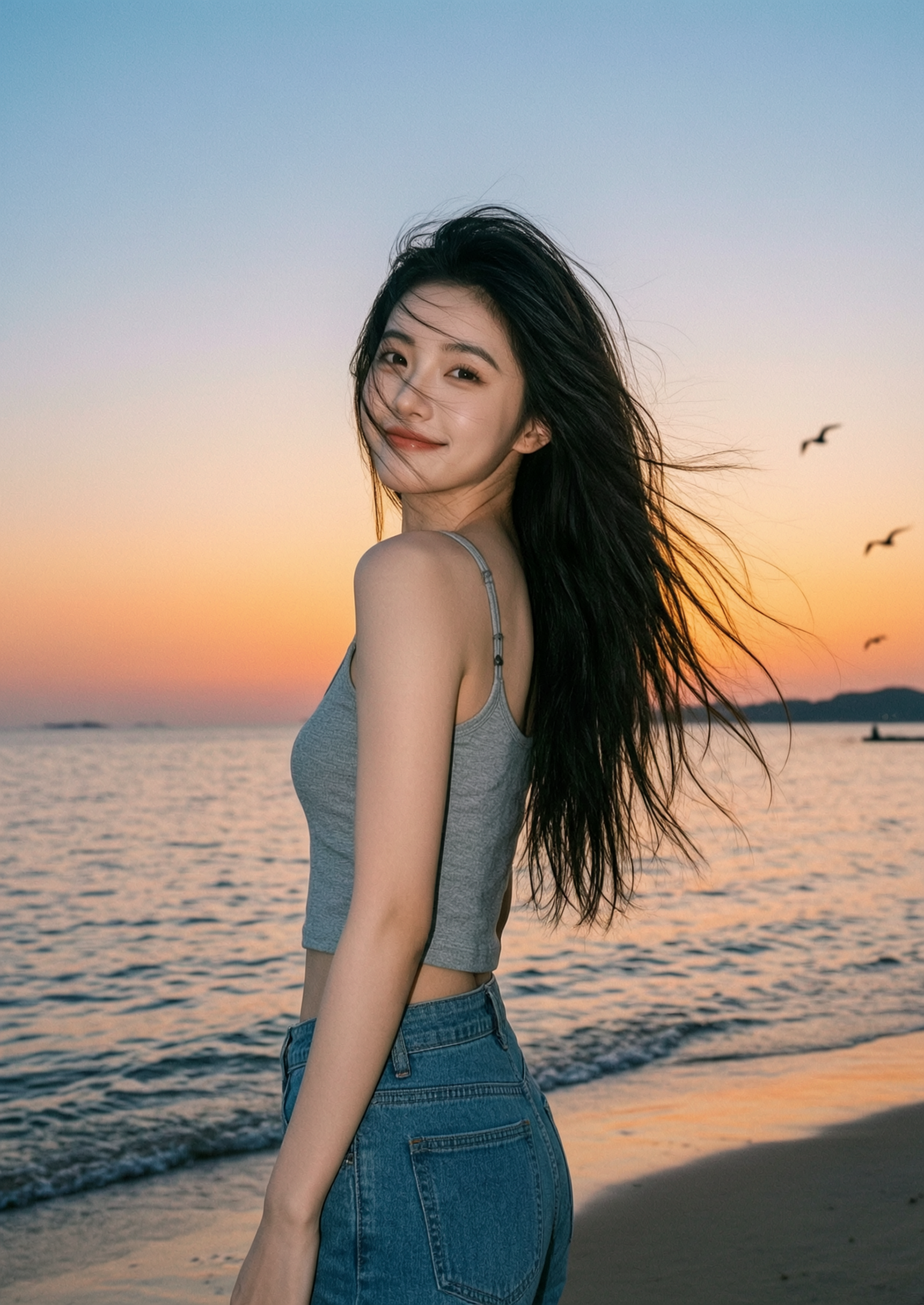 海边落日氛围感写真 - 作品图1