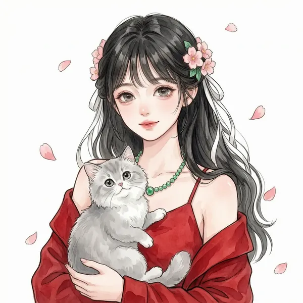 唯美精致二次元插画头像 - 主图（AI艺术作品）