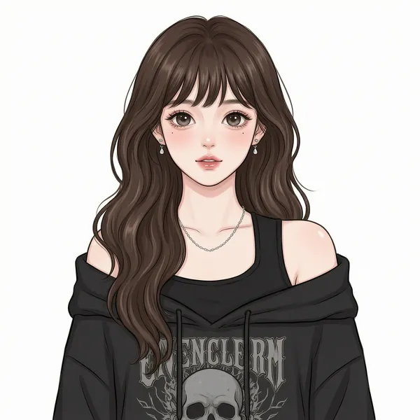 温柔甜酷二次元插画头像 - 主图（AI艺术作品）