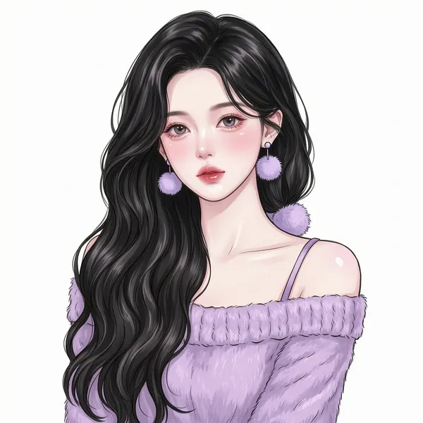 唯美韩系漫画头像|一键生成同款女头 - 主图(AI艺术作品)