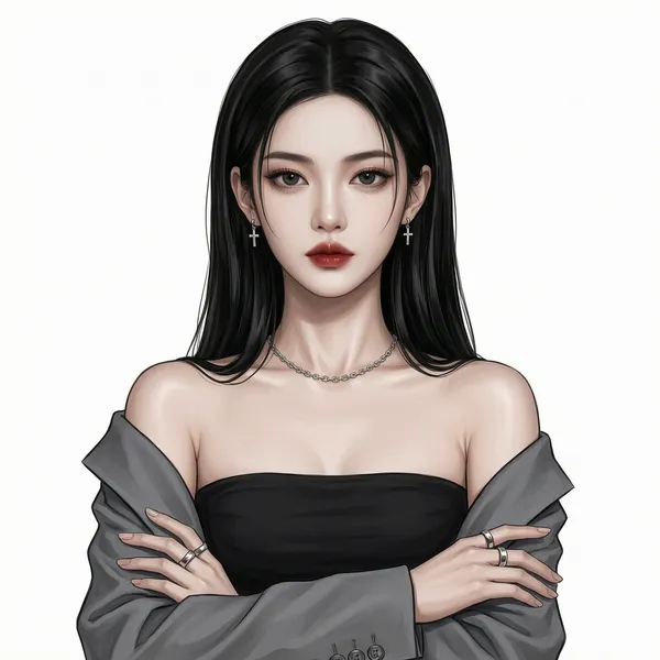 冷艳御姐漫画头像 - 主图（AI艺术作品）