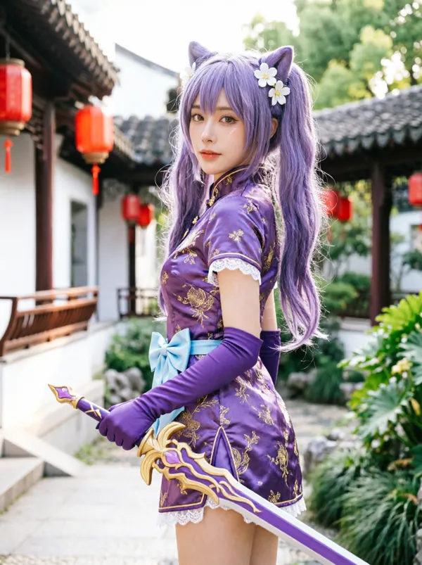 💜玉衡星刻晴|还原原神雷系少女|上传图片生成同款 ⚡ - 主图(AI艺术作品)